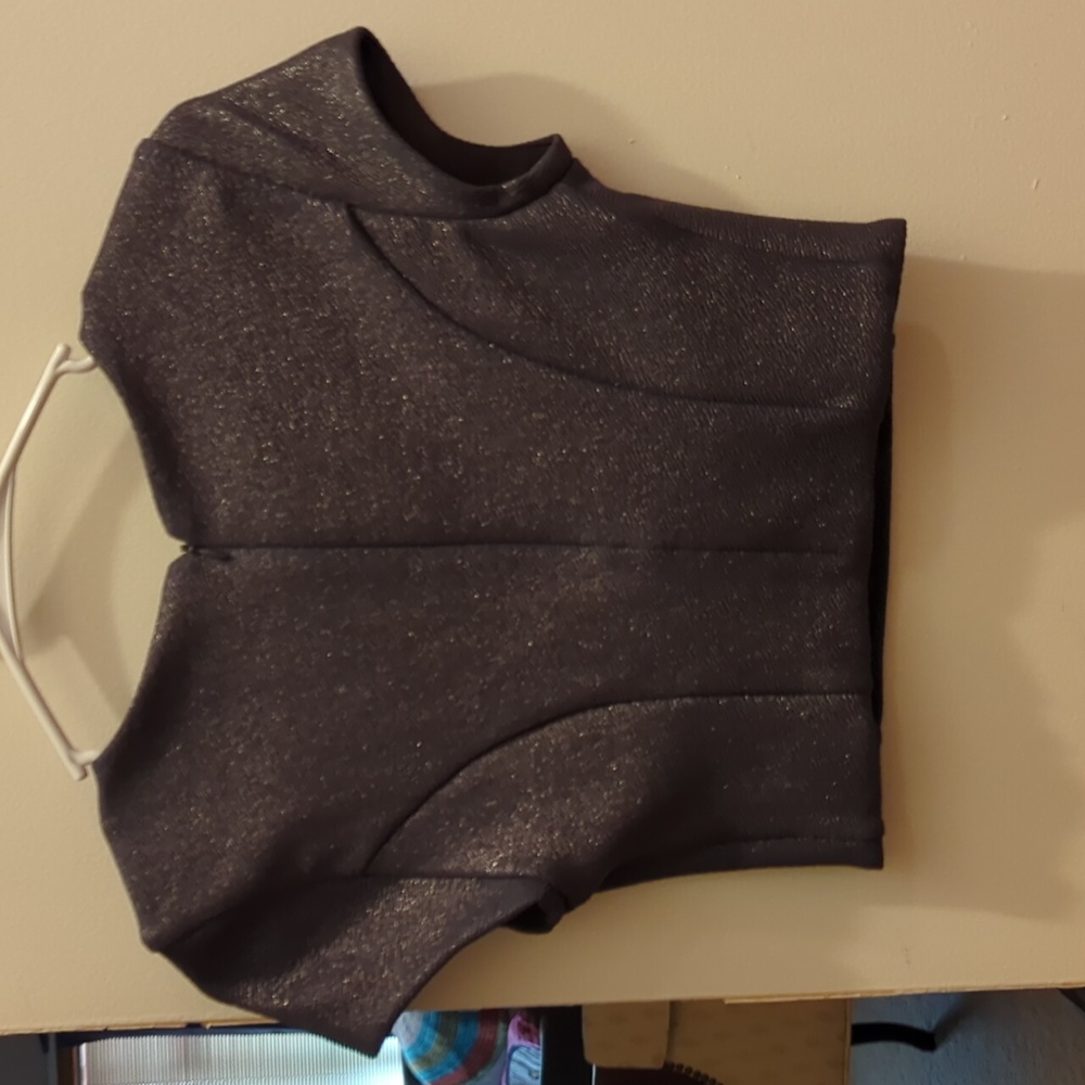 X-small Express Metallic Crop Top - Picture 2 of 3